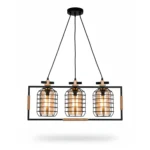 Lampara Colgante Metal Vidrio Elegante Modelo 3 (No Incluye Ampolletas)