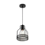 Lampara Colgante De Fierro Tipo Jaula Vintage-Negro Incluye Ampolleta