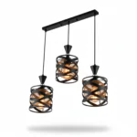 Lampara Triple Estilo Retro Vintage Centro Bronce (No Incluye Ampolletas)