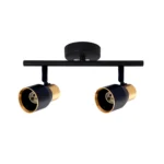 Foco Aplique Doble Porta Gu10 Dorado-Negro Hiades Konnergie (No Incluye Ampolleta)