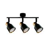 Foco Aplique Triple Porta Gu10 Dorado-Negro Hiades Konnergie (No Incluye Ampolleta) - Imagen 2