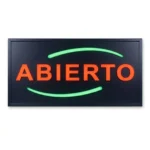 Letrero Led Intermitente Negro "Abierto"