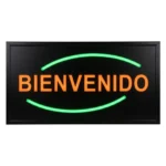 Letrero Led Intermitente Negro "Bienvenido"
