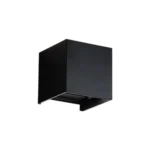 Aplique Pared Led Exterior Frio 6500k Cuadrado Negro 2 x 3W