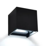 Aplique Pared Led Exterior Frio 6500k Cuadrado Negro 2 x 3W - Imagen 3