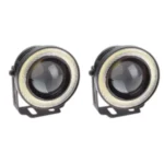 Focos Neblineros Led Ojos De Ángel Luz Blanca+Blanco 8.9Cm 3.5''