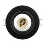 Base Metalica Negro Para GU10 Ø90mm Incluye Soquette