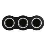 Base Bisel TRIPLE Color Negro IP20 Para Ampolletas MR-16 y GU10 Embutido SIN AMPOLLETAS