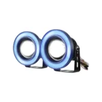 Foco Neblinero Led Ojos De Ángel Blanco Y Aro Azul 76Mm 3''