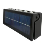 Lampara Solar 12 Led Exterior Aplique De Muro Frío - Imagen 2