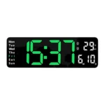 Reloj Digital Pared Led 6629 Con Control Programable Bicolor