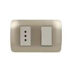 Interruptor 9/12+Enchufe 2P+T 10A 250V Titanio Claro - Imagen 2