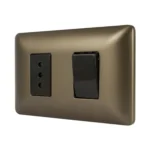 Interruptor 9/12+Enchufe 2P+T 10A 250V Dorado Genesis - Imagen 2