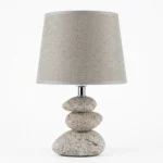 Lampara Sobremesa E27 Tipo 3 Piedras Color Gris 34*20Cm Ceramica
