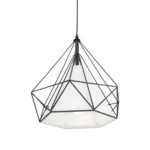 Lámpara Retro Geométrico Diamante Pantalla de Cubierta Blanca Sin Ampolletas