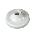 Soquete Base Recta Cubre Caja E-27 En Poliéster Blanco Libre de Halógeno