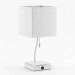 Lampara Sobremesa Base Led-E27 Cuadrado BLANCO