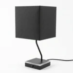 Lampara Sobremesa Base Led-E27 Cuadrado NEGRO