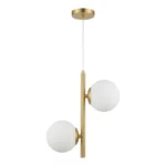 Lámpara Colgante Linial 2 Esferas Vidrio Blanco Amp E-27