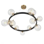 Lámpara Circulo Negro-Bronce 15 Esferas Vidrio Amp G-9 X 15