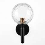Aplique de Pared Negro Bola de Cristal Transparente ''ELSA''