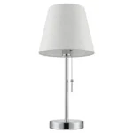 Lampara de Mesa-Velador Plateado y Blanco Con Interruptor
