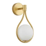 Aplique Pared Gold Esfera vidrio Ampolleta E-27