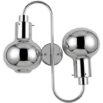 Aplique Pared Dorado Doble Vidrio Negro AMBAR Ahumado Ampolleta E-27 X 2